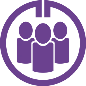 Purple Circle Teamwork Icon PNG Image