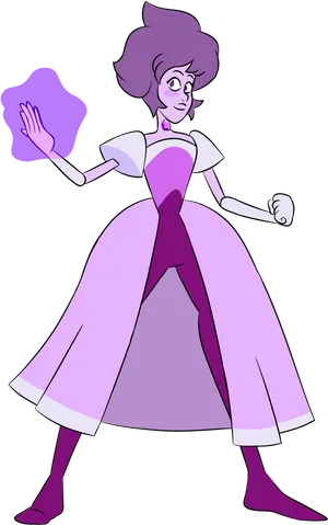 Purple Crystal Gem Cartoon Character PNG Image