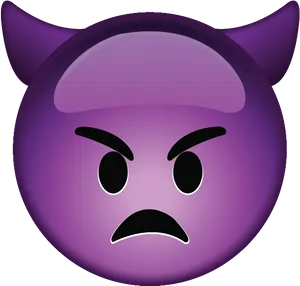 Purple Devil Emoji Angry Expression PNG Image