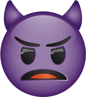 Purple Devil Emoji Expression PNG Image