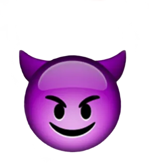 Purple Devil Emoji Smiling Face PNG Image