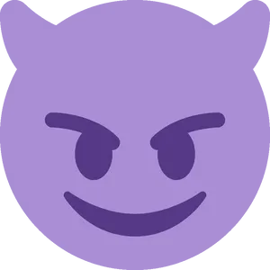 Purple Devil Emoji Smirk PNG Image