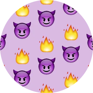 Purple Deviland Flame Pattern PNG Image