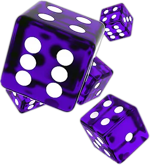 Purple Dice Floating Illustration PNG Image