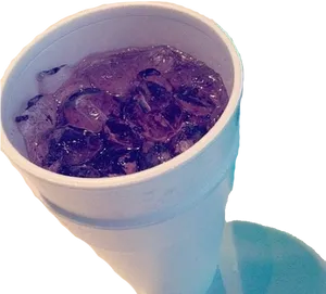 Purple Drinkin Styrofoam Cup PNG Image