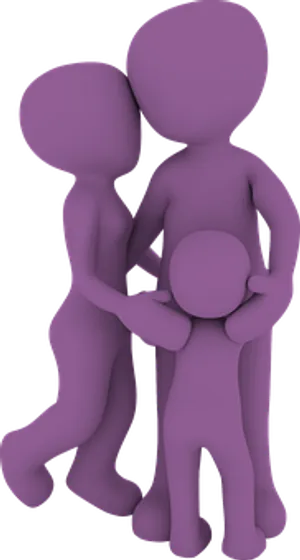 Purple Family Figurines PNG