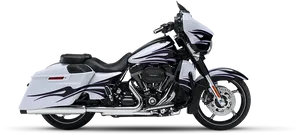 Purple Flame Touring Motorcycle PNG Image