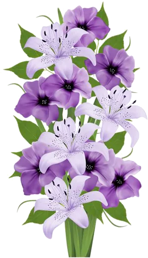 Purple Floral Arrangement.png PNG Image