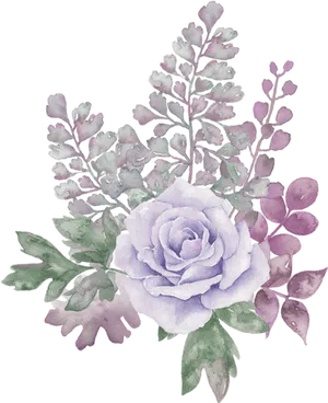 Purple Floral Arrangement.png PNG Image