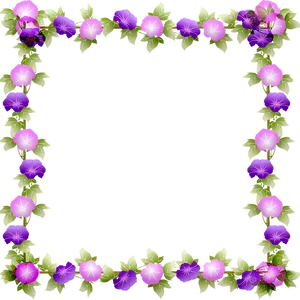 Purple Floral Frame Design PNG Image