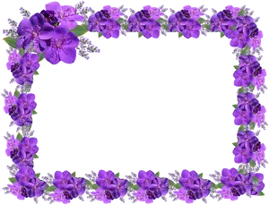 Purple Floral Frame Design PNG Image