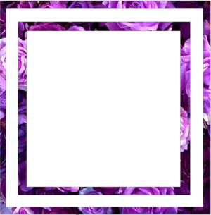 Purple Floral Frame Template PNG Image