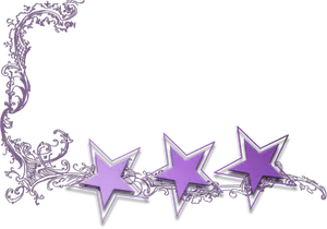 Purple Floral Star Border Design PNG Image