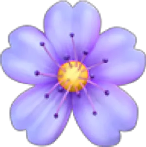 Purple Flower Emoji PNG Image