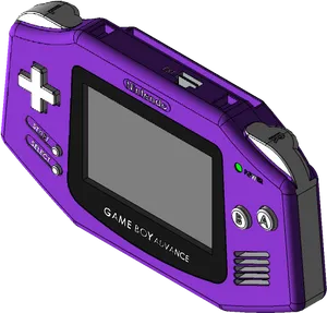 Purple Game Boy Advance3 D Model PNG Image