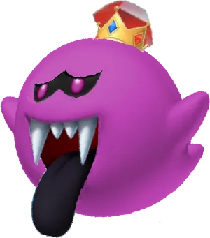 Purple Ghost Carrying House PNG Image