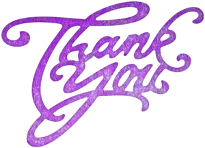 Purple Glitter Thank You Text PNG Image