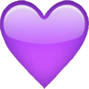 Purple Glossy Heart Transparent Background PNG Image