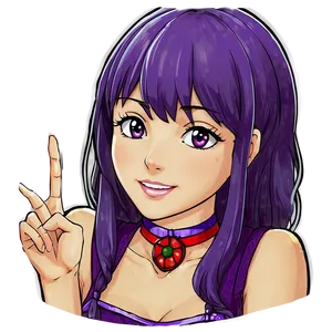 Purple Hair Anime Girl Png Luk33 PNG Image