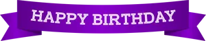 Purple Happy Birthday Banner PNG Image