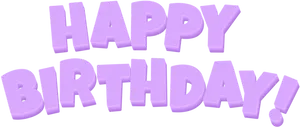 Purple Happy Birthday Text PNG Image