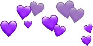 Purple Heart Emojis Pattern PNG Image