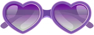 Purple Heart Shaped Sunglasses PNG Image