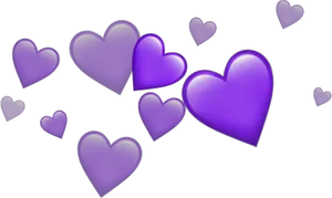 Purple Hearts Background PNG Image