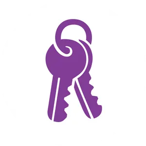 Purple Keys Icon PNG Image