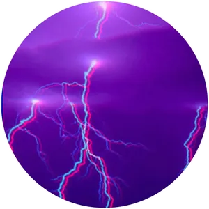 Purple Lightning Electric Storm PNG Image