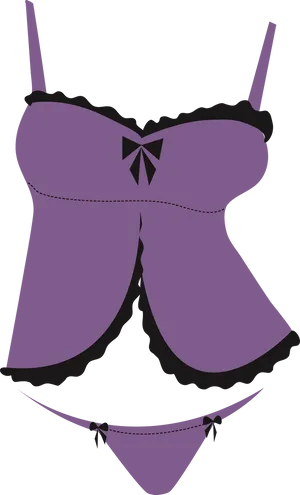 Purple Lingerie Set Graphic PNG Image