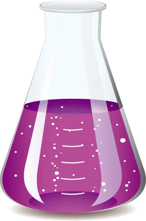 Purple Liquid Erlenmeyer Flask PNG Image