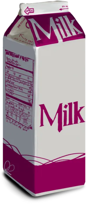 Purple Milk Carton Design PNG Image