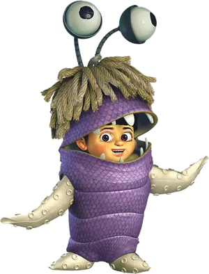 Purple Monster Costume Character PNG Image