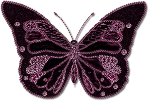 Purple Neon Butterfly Artwork PNG Image