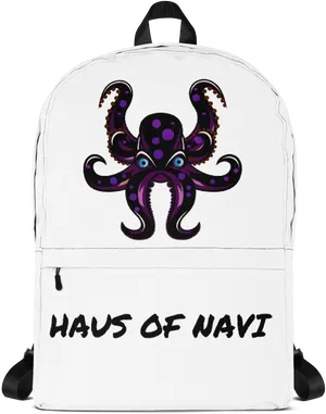 Purple Octopus Backpack Hausof Navi PNG Image