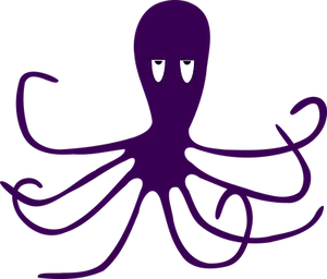 Purple Octopus Cartoon Illustration PNG Image