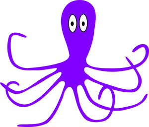 Purple Octopus Cartoon Illustration PNG Image