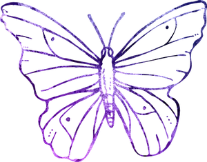 Purple Outlined Butterflyon Black Background PNG Image