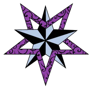 Purple Patterned Star Tattoo Design PNG Image