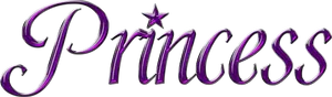 Purple Princess Text Graphic PNG Image