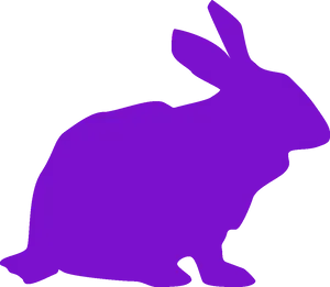 Purple Rabbit Silhouette PNG Image