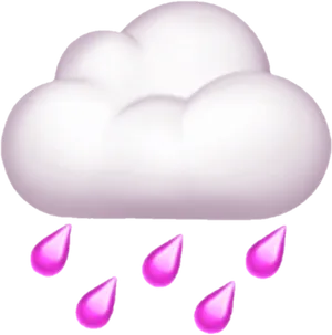Purple Rain Emoji Graphic PNG Image