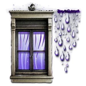 Purple Rain On Window Pane Png 06252024 PNG Image