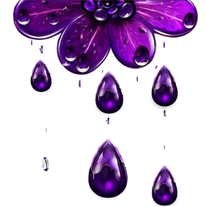 Purple Raindrops On Petals Png Kan73 PNG Image