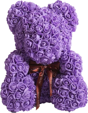 Purple Rose Bear Gift PNG Image