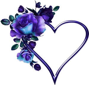 Purple Rose Heart Tattoo Design PNG Image