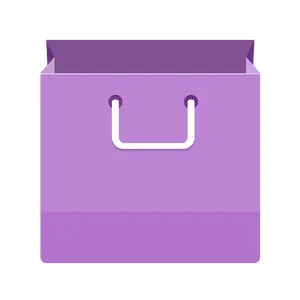 Purple Shopping Bag Icon PNG Image