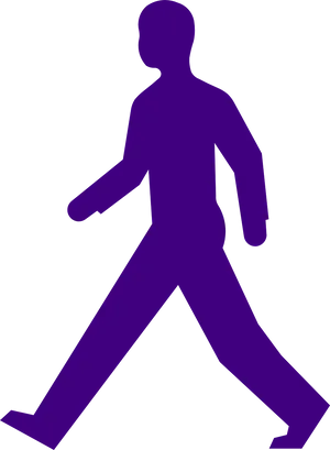 Purple Silhouette Person Walking PNG Image