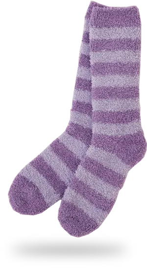 Purple Striped Fluffy Socks PNG Image